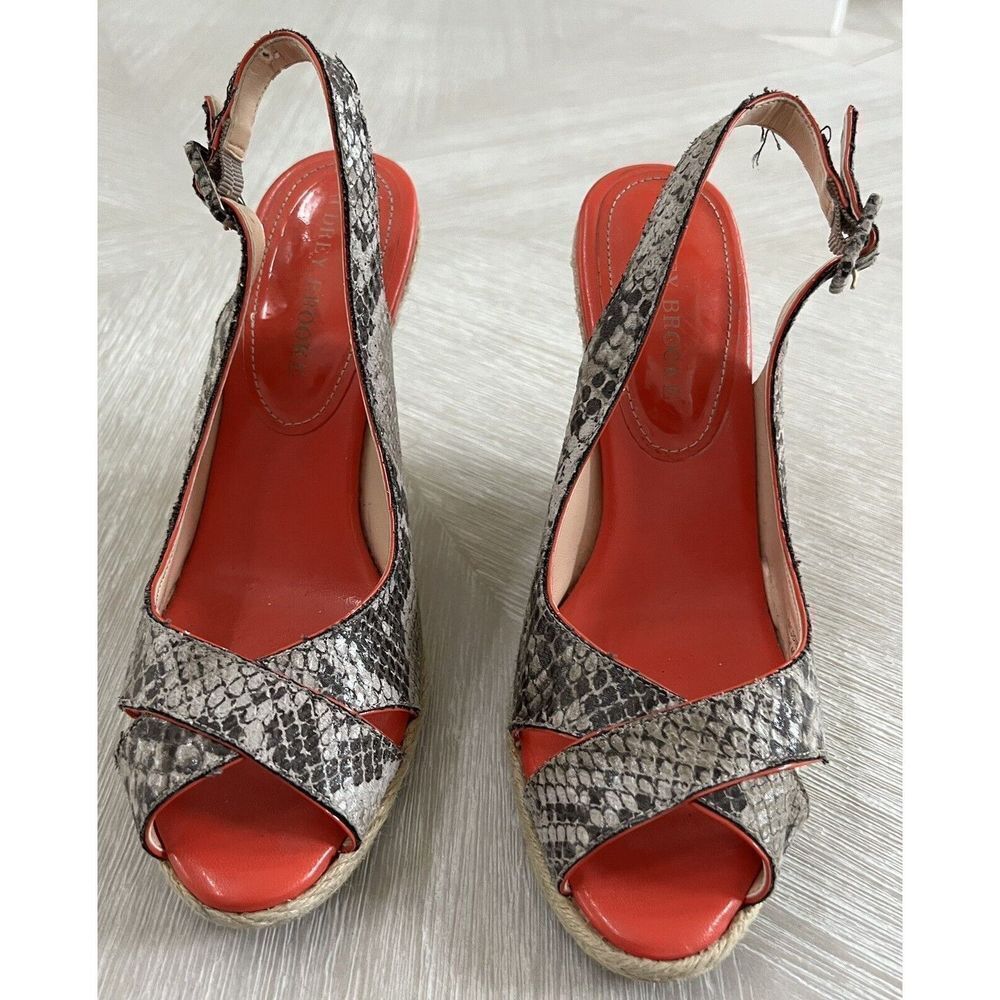 Audrey Brooke Snakeskin Rattle Snake Wedges Sz‎ 8